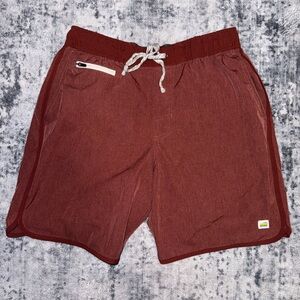 Vuori Men's Athletic Shorts in Deep Red